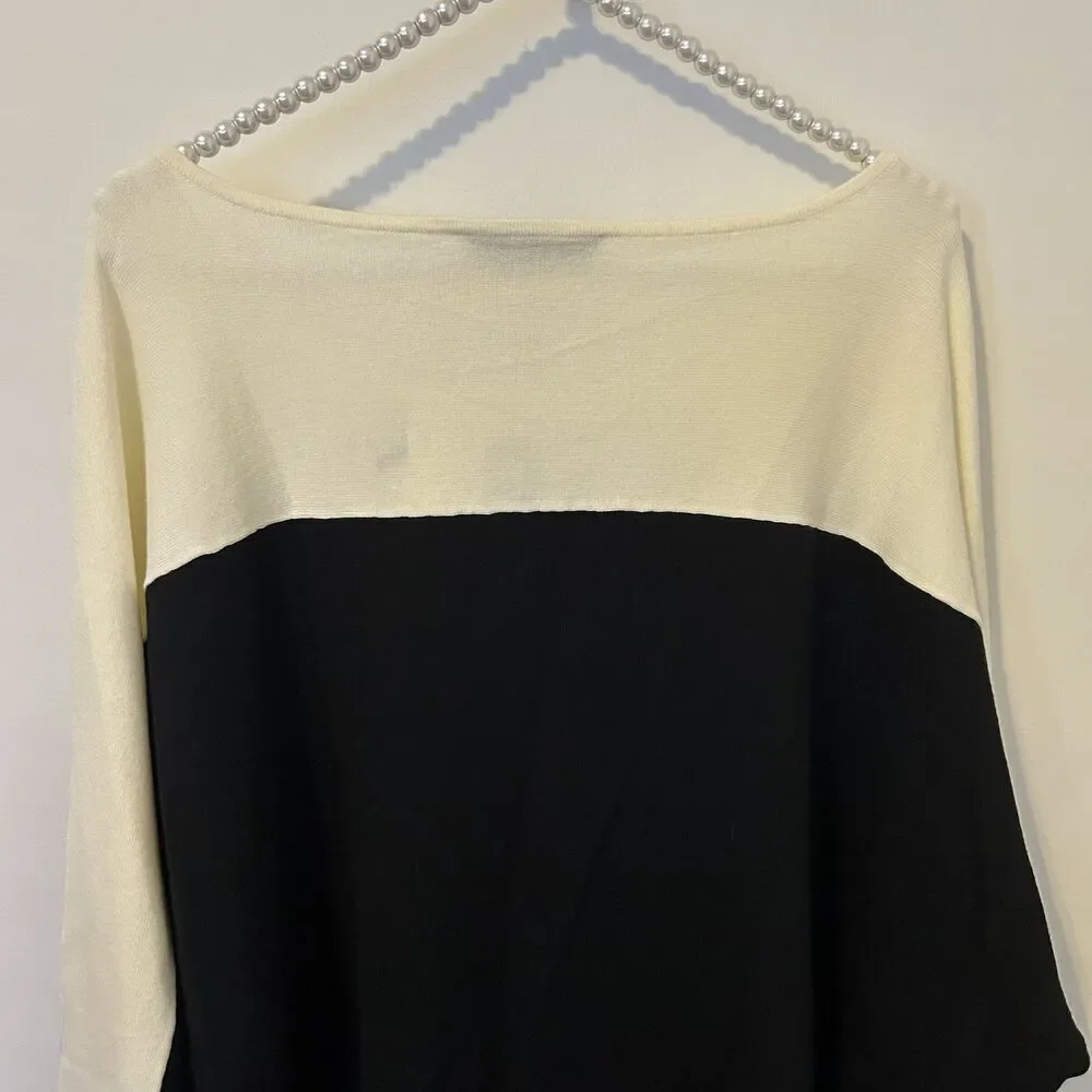 Bob Mackie Sweater Womens 3X Wearable Art Rhinestone Pullover Colorblock mature
